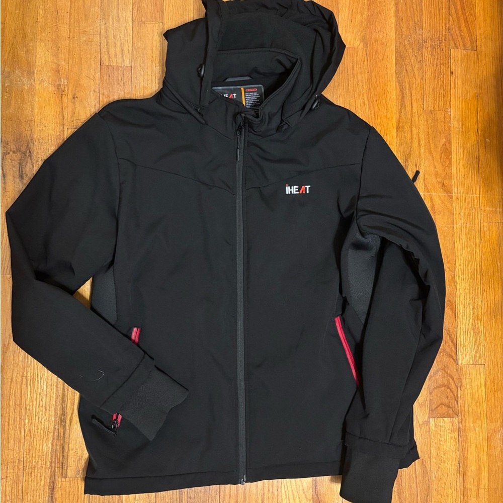Black iHeat Heated Jacket with hood SIZE LARGE